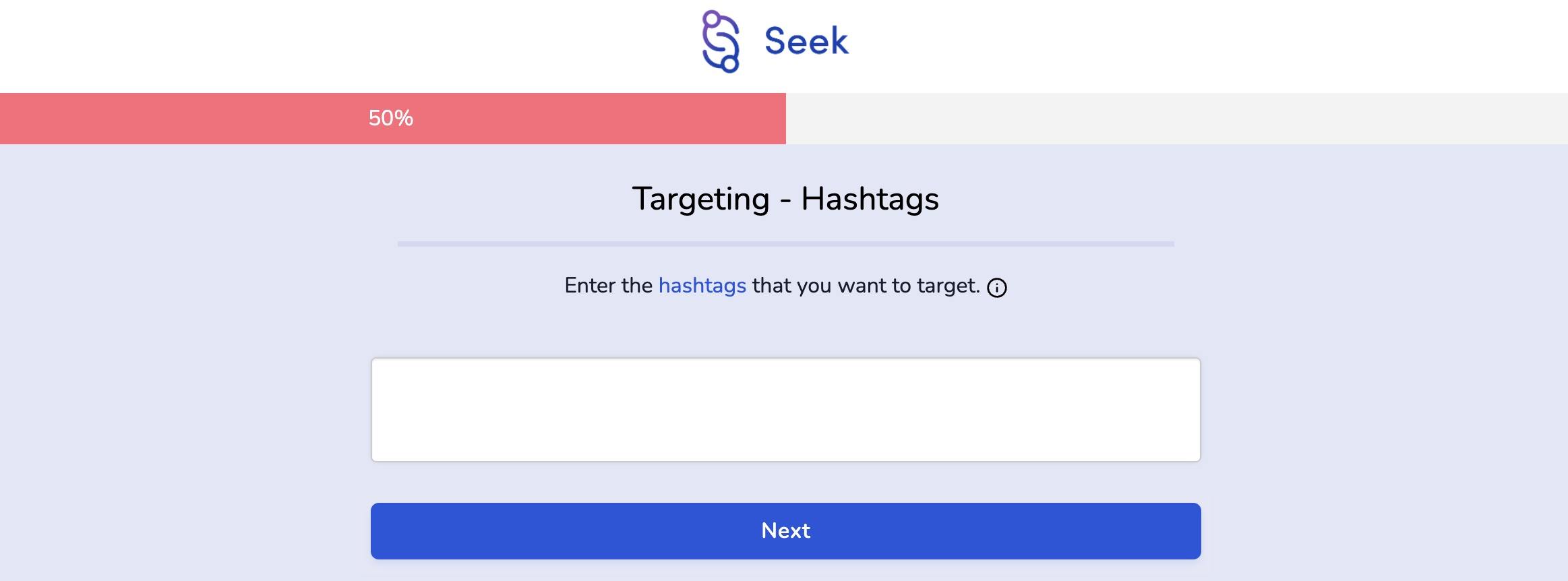 seek socially hashtag targeting