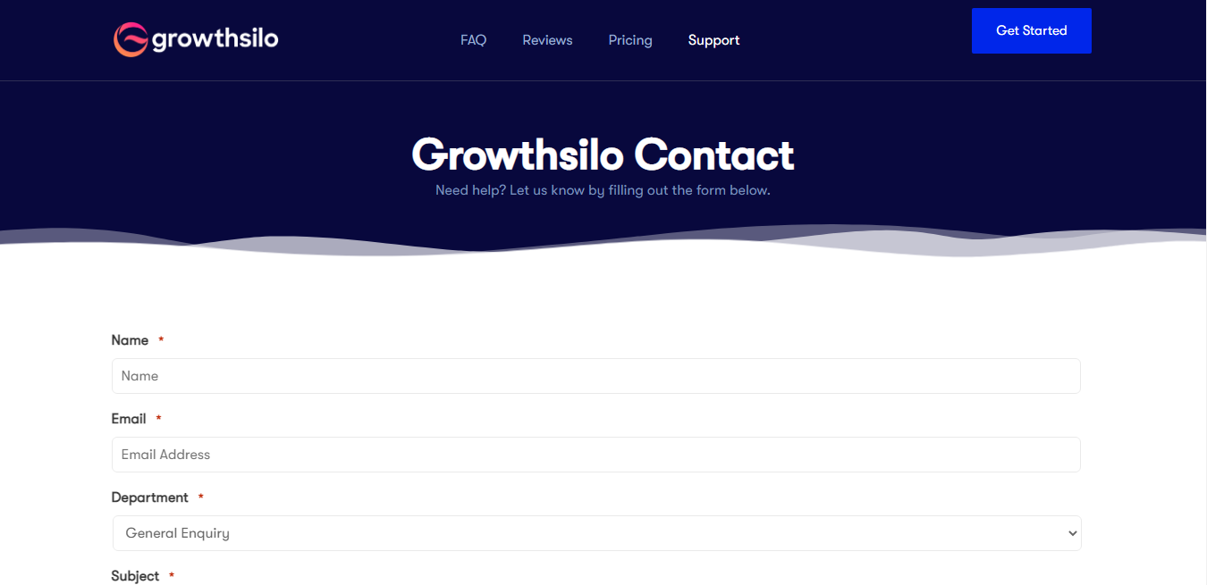 Growthsilo Contact Page