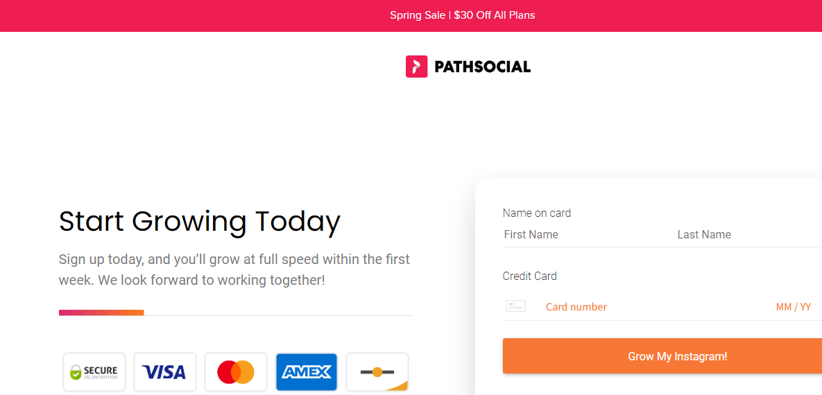 Path Social Checkout Page
