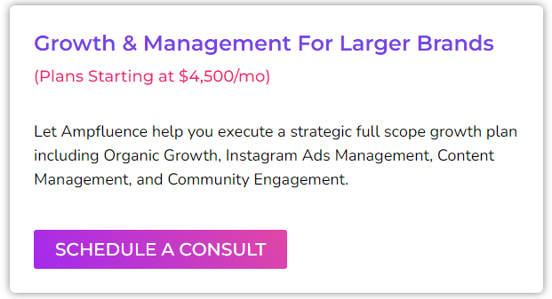 Ampfluence Growth & Management for Larger Brands Plan