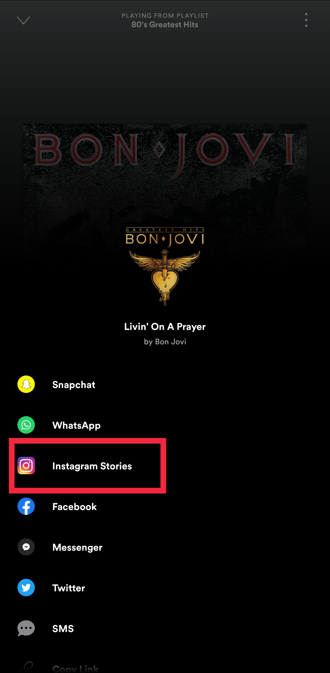 spotify share to instagram stories