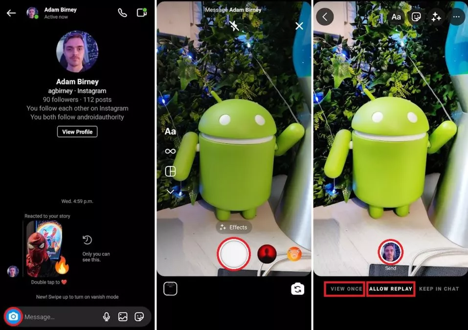 Instagram replay option for disappearing photos or videos
